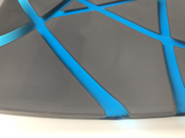 Turquoise flow decorative glass bowl - Image 2